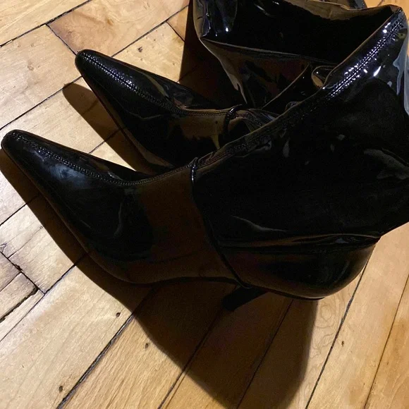 Zara Thigh High Patent Leather Boots - Picture 3 of 5